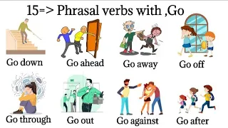 15 Phrasal Verbs With Go | Phrasal Verbs In English with Sentences | Go on,go off, go out,go down,