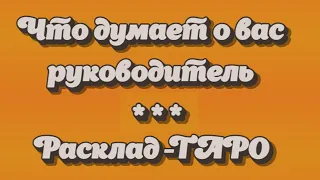 Что думает обо мне Руководитель Начальник Таро карьера повышение