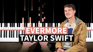 evermore - Taylor Swift, Bon Iver - EASY PIANO TUTORIAL (accompaniment with chords)