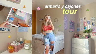 TOUR por mis CAJONES Y ARMARIO ♡ organización + maquillaje + papelería + ropa | @yasmineta_