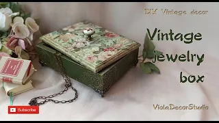 Vintage Jewelry Box - Tutorial Decoupage- Home Decor DIY - Vintage style