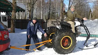 ТРОЕПЕД на колёсах от УРАЛа. Ставим лыжу вместо колеса!