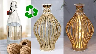 Only this easy way you own Special jute flower vase from waste bottle😍
