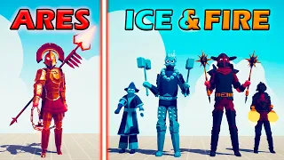 ARES TEAM vs ICE AND FIRE TEAM - Totally Accurate Battle Simulator | TABS