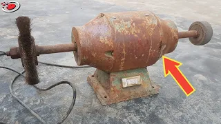 Restoration - Rusty And Broken Bench Grinder