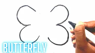 How To Draw Butterfly From 33 Easy Step By Step | Drawing From Number | Ayush Drawings |