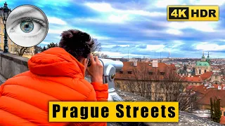 Prague Walking tour from Prague Castle to Lesser Town 🇨🇿 Czech Republic 4k HDR ASMR