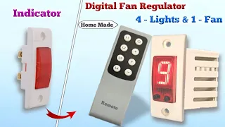 Remote control for 4 Lights & 1 Fan with speed regulator | Digital Fan Regulator