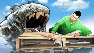 Building a Boat to Survive a PREHISTORIC SHARK in Gmod!