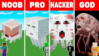 MINECRAFT NOOB vs PRO vs HACKER vs GOD Minecraft Pixel art: Ghast / Animation