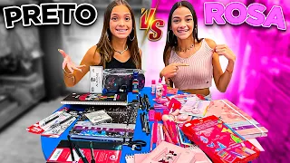 COMPRANDO MATERIAL ESCOLAR 2023 PELA COR PRETO VS ROSA