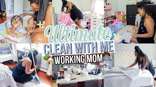 ULTIMATE WORKING MOM CLEANING ROUTINE! ALL DAY  SPEED CLEANING MOTIVATION | REAL LIFE HOUSE CLEANING