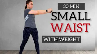 30 MIN ABS and WAIST Workout/with weights /Eliminar grasa de la cintura/con peso