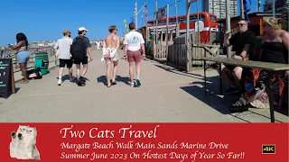 Margate Beach Walk UK Summer 2023