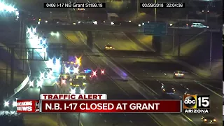 Serious rollover crash closes I-17 NB at Grant in Phoenix