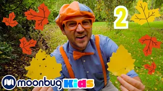 Blippi Creates Art with Autumn Leaves | Learn About Colors | Educational Videos for Toddler