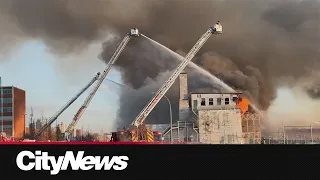 ‘Suspicious’: Edmonton police investigate historic hangar fire