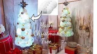 DIY CHRISTMAS TREE!!! HOW TO USE YARN THIS HOLIDAY - INEXPENSIVE CHRISTMAS DECOR FOR THE HOME