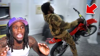 Surprising KAI CENAT with a DIRT BIKE In His Room! *GONE WRONG*