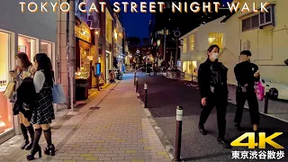 【4K /60fps】Tokyo Japan - Harajuku Cat street evening walk from Shibuya