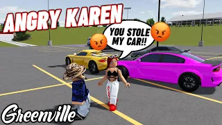 I TRIED STEALING A KARENS CAR... || ROBLOX - Greenville Roleplay