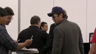 Benicio del Toro talks basketball while departing at LAX Airport in Los Angeles