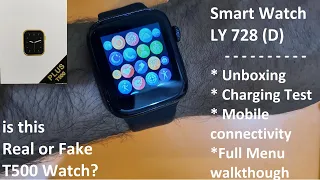 Smartwatch  LY728(D) - unboxing full review - how to connect with mobile - how to set time on watch