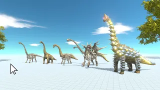 Brachiosaurus vs Skeleton Brachio vs Knight vs Muntant vs Fairy - Animal Revolt Battle Simulator