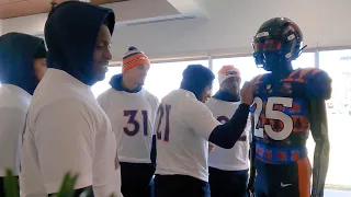 'Are we wearing these for real?': Broncos pranked with ugly sweater Christmas uniforms