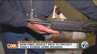 Mom fires assault rifle to protect family during home invasion