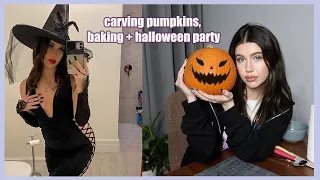 halloween vlog: carving pumpkins, baking brownies + party