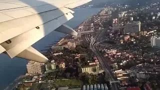 Взлет в городе Сочи ,вид Адлера с самолета.Шикарный вид с неба.