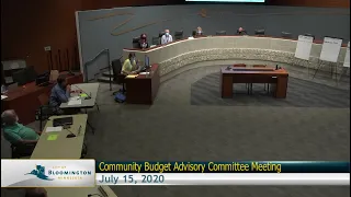 July 15, 2020 Community Budget Advisory Committee Meeting