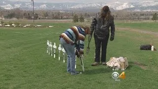 White Crosses Placed In Park To Remember Columbine Massacre