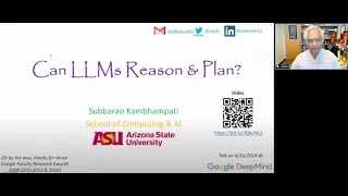 Can LLMs Reason & Plan? (Talk @Google_DeepMind LLM Reasoning Seminar)