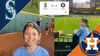 Caleb gets exclusive access to the field at Minute Maid Park during an Astros game