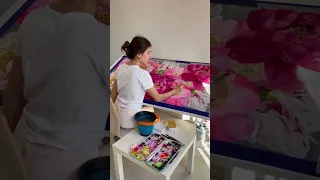 How I created my big watercolor painting with the flowers