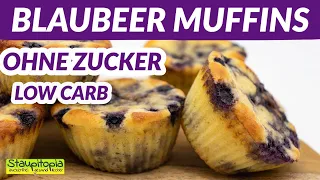 Gesunde Blaubeer Muffins ohne Zucker und ohne Mehl I Schnelle und einfache Low Carb Muffins backen