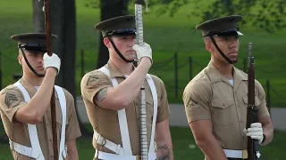 7/25/2023 USMC Sunset Parade drill, Lincoln Memorial, Washington, DC.