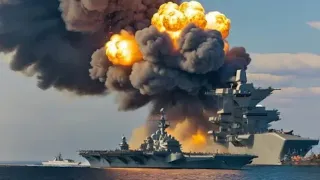 13 Minutes Ago! Ukraine's First Secret Missile Sinks Russian Aircraft Carrier at Crimean Base