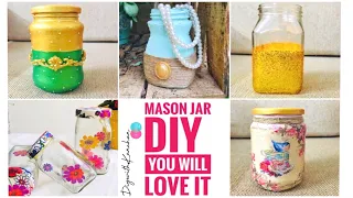 5 AMAZING DIY IDEAS FOR RECYCLING JARS | DECORATING GLASS JARS | EASY MASON JAR CRAFTS