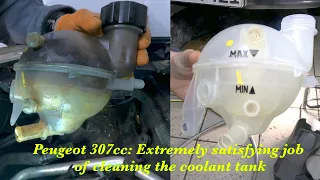 Peugeot 307cc: Extremely satisfying job of cleaning the coolant tank.