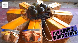 Build a Beautiful Smokeless Wood Stove with Red Bricks and Cement | DIY Simple Wood Stove