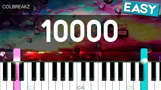 ColBreakz - 10000 [Easy Piano Tutorial] | SHEET MUSIC + MIDI 🔥