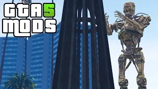 GTA 5 PC MODS - Terminator T-800 Statue (GTA 5 Statue Mod)