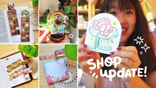 studio vlog 🌈 finally a big new shop update! designing cute stationery & talking about books