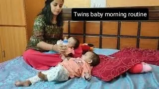 Twins Baby Morning Routine|देखिये कैसे सुबह होती हे जुड़वा बच्चो कि #twinbaby #babymorningroutine