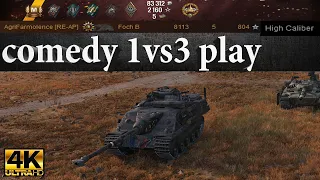 AMX 50 Foch B video in Ultra HD 4K🔝 Ace, 5kill, comedy 1vs3 play  🔝 World of Tanks ✔️