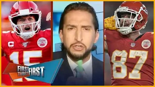 First Things First | Patrick Mahomes calls Travis Kelce "greatest TE of all time" | Nick agrees