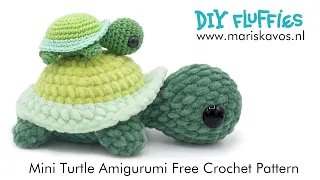 How to crochet a cute mini Turtle Amigurumi 🐢 Free Easy beginner Pattern - English